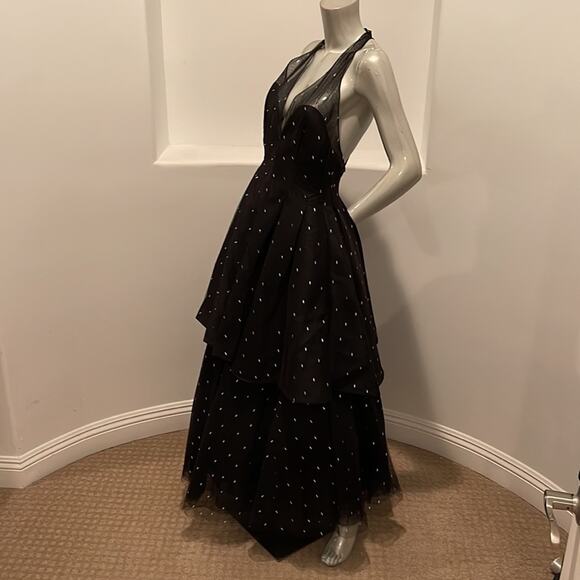 Vintage 1980's Jean -Louis Scherrer Haute Couture Black Gown Dress Size FR 42 - Picture 2 of 16